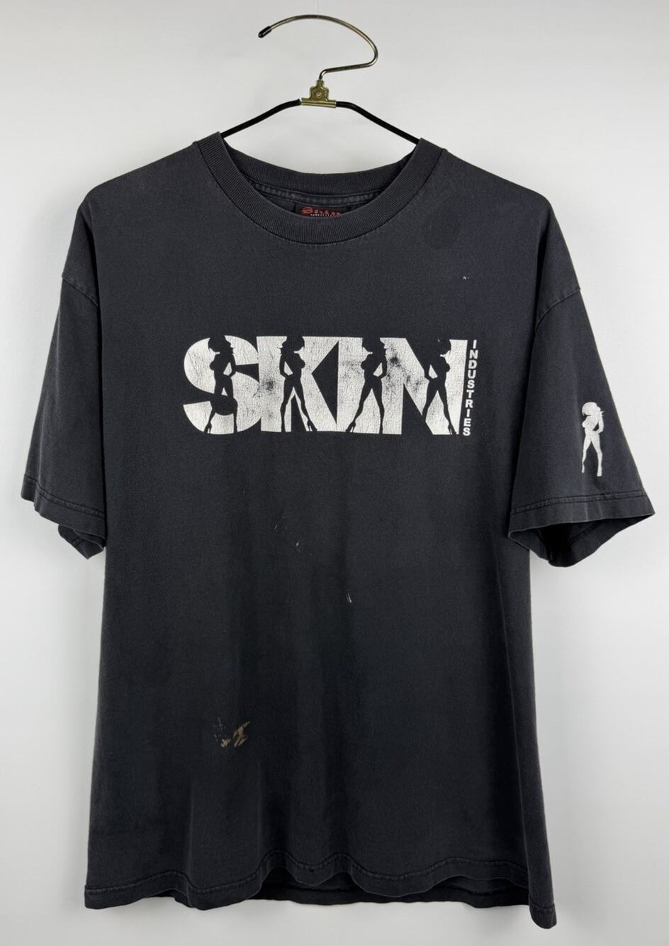 Vintage 2000’s Skin Industries Perfectly Distressed & Skoked Out Shirt XL 24x30